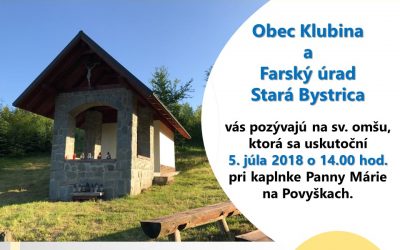 Pozvánka na sv. omšu na Povyšky