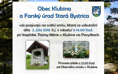 Pozvánka na púť na Povyšky