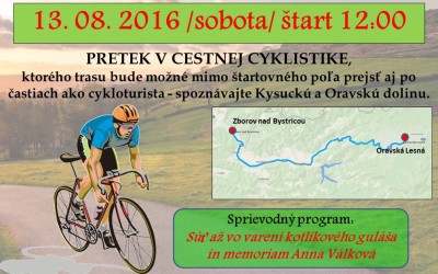 Cyklistický pretek “KYSUCE – ORAVA cez kopec 2016”