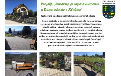 Projekt: „Upravme si okolie cintorína a Domu nádeje v Klubine“